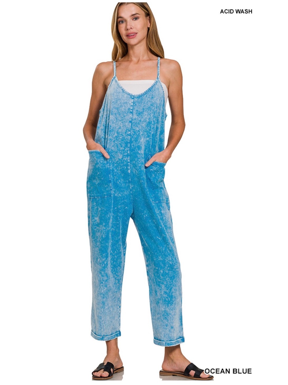 Zenana Outfitters Blue Jumpsuit Romper